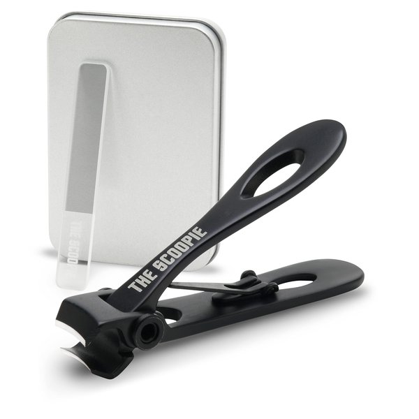 Ultra Wide Jaw Nail Clippers for Thick Toenail and Fingernails with Nano Fiber Nail File (Medium, Black), 15mm Opening Cutters for All Hand and Feet Sizes, Manicure Set and Pedicure Kit, Men & Women