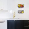 MaraFansie Hanging Kitchen Baskets Wire Storage Basket Over the Cabinet Door Organizer, No Drilling Adhesive Basket for Cabinet Pantry Organization and Kitchen, Bathroom, Storage, 2 Pack, Black