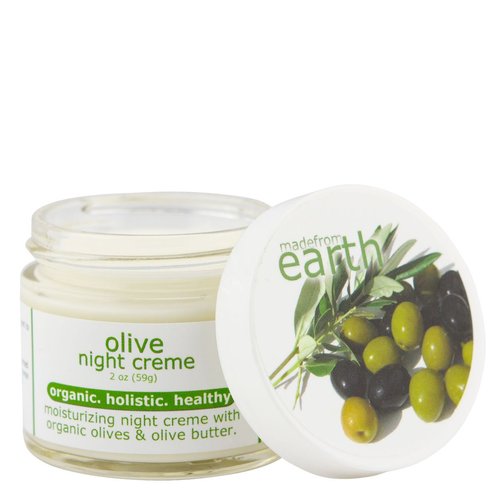 Made from Earth Olive Night Cream - Anti Aging Renewal for Face, Eyes and Neck, 2 oz
