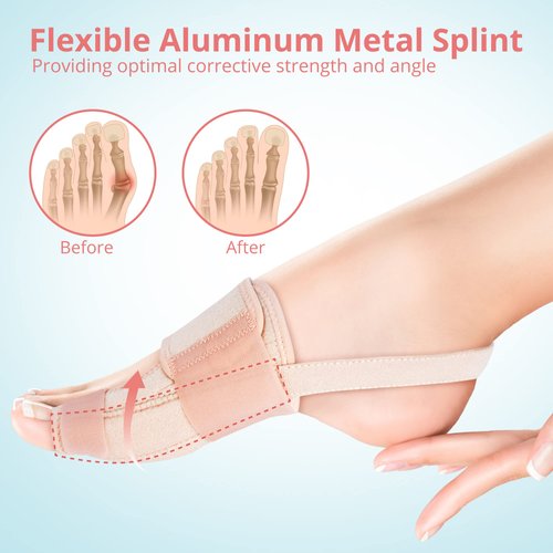 PEDIGOO Bunion Corrector for Women and Men, Slip Proofing Version Bunion Toe Separator, Orthopedic Bunion Splint for Big Toe Pain Relief and Toe Straightening