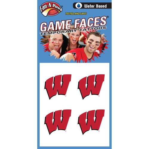 NCAA Wisconsin Badgers 4-Pack Temporary Tattoos-