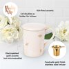 Pinky Up Annette Ceramic Tea Mug and Loose Leaf Tea Infuser, Loos Leaf Tea Accessories, Tea Tumbler Cup, Honeycomb Design, 12 oz