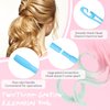 Yilloog 4 Pcs Hair Curlers Hook Spiral Curls Hook 13.8 Inch 22 Inch Styling Hair Hook Extended Heatless Curls Hook for Long Wave Hair Curlers (Light Blue, Pink)