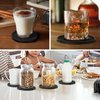 Coasters for Drinks Set of 8, Silicone Coasters with Holder, Drink Coasters, for Any Table Type Furniture from Damage, Drinking Cup Mat Non-Slip, Non-Stick - Black Coasters