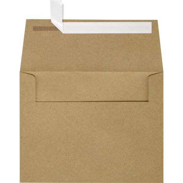 LUXPAPER A7 Invitation Envelopes for 5 x 7 Cards in 80 lb. Grocery Bag, Printable Envelopes for Invitations, w/Peel and Press Seal, 50 Pack, Envelope Size 5 1/4 x 7 1/4 (Brown)