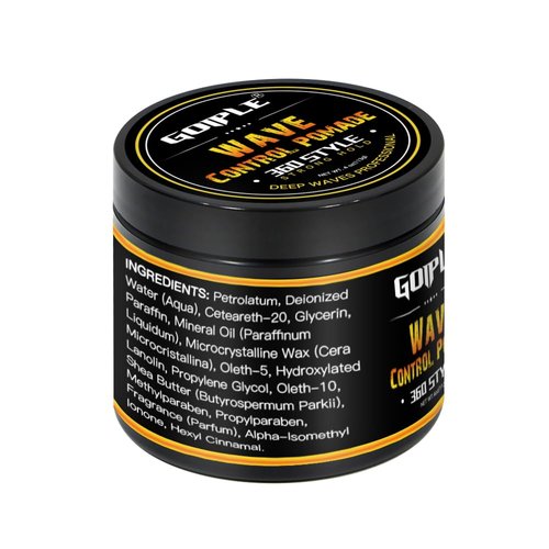 Natural Wave Pomade for Men Strong Hold, Easy Wash 360 Wave Training Hair Cream, Waves Grease for Men Promotes Layered Waves, Moisture, Control and Silky Shine (with Travel Size)