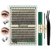 DIY Lash Extension Kit 280pcs Individual Lashes D Curl Eyelash Extension Kit 40D+50D 9-16Mix Natural Lash Clusters with Lash Bond and Seal and Lash Applicator for DIY at Home（KIT-40D50D-0.07D-9-16Mix）