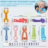 Yinghezu 8 Pack Chew Baby Teething Toys for 0-12 Months, Freezable BPA Free Silicone Baby Molar Teether Chew Toys, Hammer Wrench Spanner Pliers Hand Saw Shape Baby Girl's Boy Car Seat Toy