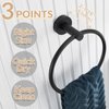 Matte Black Towel Ring, APLusee Hand Towel Holder, Stainless Steel Modern Round Towel Hanger, Bathroom Wall Mounted