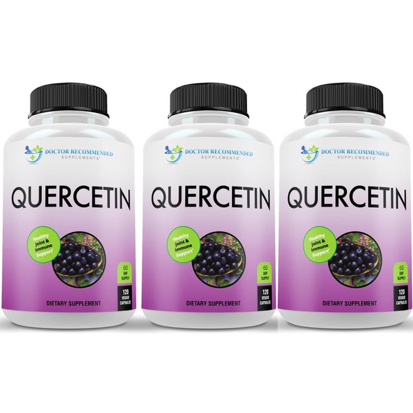 DOCTOR RECOMMENDED SUPPLEMENTS Quercetin 1000mg Per Serving - (Vegan, Non-GMO) (120 Veggie Capsules, Pack of 3)
