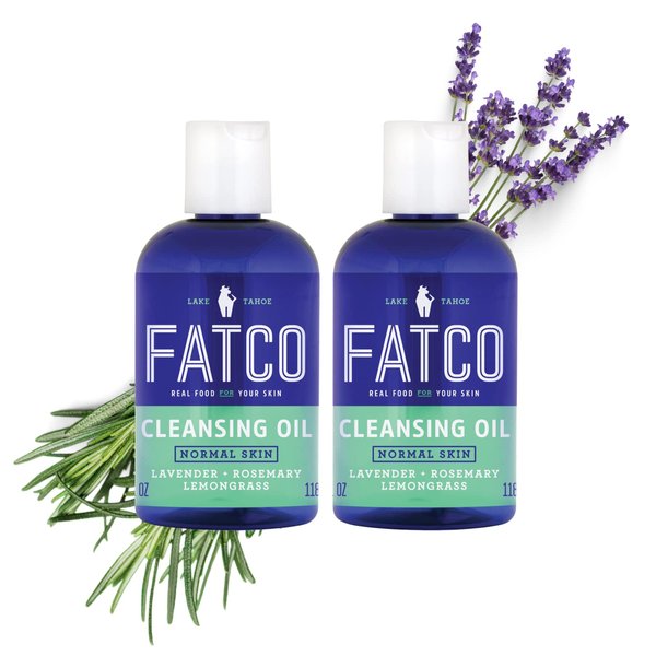FATCO Facial Cleansing Oil and Face Cleanser for Normal and Combination Skin - Lavender, Rosemary + Lemongrass 2-Pack (2 oz)