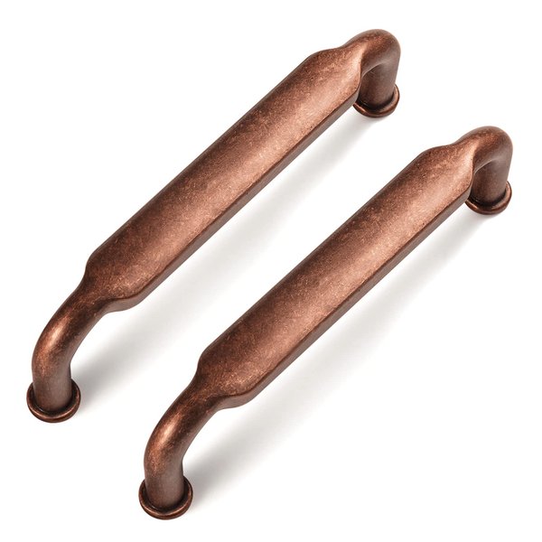 Goo-Ki 6 Pack 3-3/4 Inch （96mm） Hole Center Cabinet Pulls Antique Copper Zinc Alloy Kitchen Drawer Pulls Drawer Handles 4.2 Inch Length 2202-AC-96
