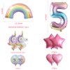 Unicorn Balloons Unicorn Birthday Party Decorations for Girls Foil Balloons Set Macaron and Rainbow Balloon Wedding Baby Shower Party Supplie (number 5)