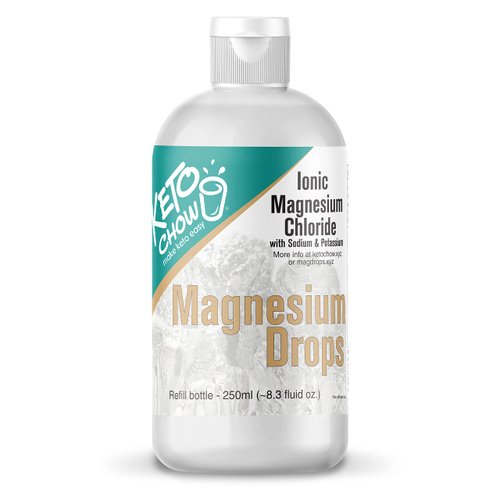Keto Chow Ionic Magnesium Chloride Supplement Drops | Provides Magnesium, Eletrolytes & Trace Minerals The Body Needs | Sourced from Utah's Great Salt Lake | On The Go Container | 250ml Refill