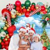 Merry Christmas Party Decorations Kit, Christmas Balloon Arch Garland Kit with Red Green Golden Candy Balloons, Summer Hawaiian Christmas Backdrop Banner,Tropical Beach Xmas Party Decors Supplies
