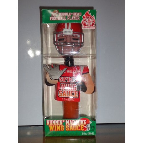 Louisiana Hot Sauce Bobble Head Runnin Mad Mike Wing NIB Hot Sauce 3 Fl Oz