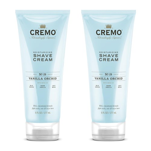 Cremo Vanilla and Orchid Moisturizing Shave Cream, Astonishingly Superior Ultra-Slick Shaving Cream for Women Fights Nicks, Cuts and Razor Burn, 6 Fl Oz (2 Pack)