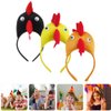 Chicken Headband 3pcs Rooster Hair Hoop Headwear Plush Animal Headbands Ear Horn Hair Hoop Chicken Beak Costume Hair Band Easter Dress-Up Party Supplies