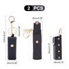 WADORN 2pcs PU Leather Lipstick Organizer, 6 Inch Clip-on Chapstick Sleeves with Keychain Holder Portable Lip Balm Organizer Small Lipstick Pouch Case Lip Balm Storage Cover for Women Girls