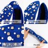 Atoden Knotted Headbands with Pearl Rhinestone Royal Blue Womens Headbands Wide Top Knot Headbands Beaded Headband Crystal Jeweled Head Bands for Women's Hair Embellished Headbands Non Slip Sparkly