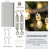 Newhouse Lighting STRINGKIT2 Stainless Steel Hanging/Suspension Kit with Vinyl Coated Wire for Outdoor Patio Lights up to 48 ft. Includes Turnbuckle and Hooks
