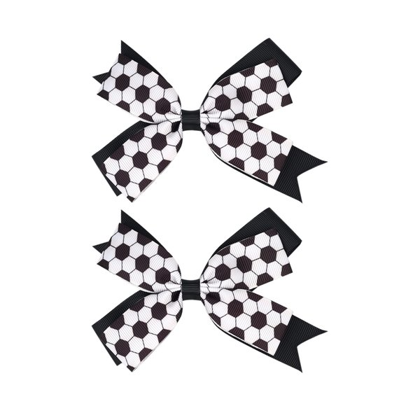 LDDCX Soccer Bow Hair Clips - Hair Accessories for girls. Soccer Hair Bow Clips Football Hair Clips Pin. (FQ1-G, 2PC)