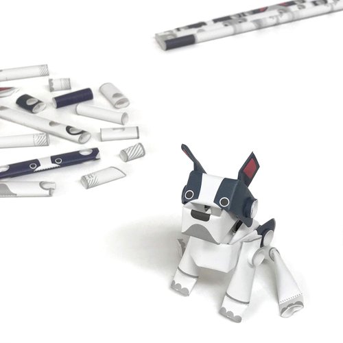 PIPEROID Animals French Bull Dog - Japanese 3D Paper Dog Puzzle DIY Origami Kit for Kids and Adults