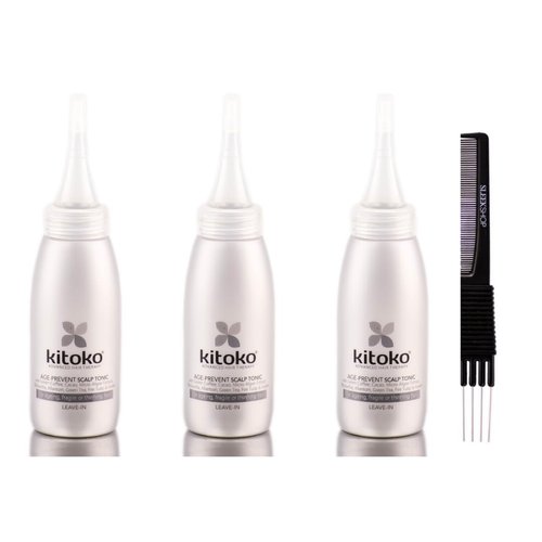yper Asp Kitoko Age Prevent Scalp Tonic Leave-in Treatment (2.5 oz) with Teasing Comb Pack 3