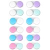 KISEER 12 Pack Colorful Contact Lens Case Bulk Box Holder Container Soak Storage Kit, 6 Color LId