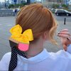 2Pcs Back to School Hair Ties Cute Pencil Hair Bow Ties Yellow Pencil Scrunchies Cheer Hair Bows with Ponytail Holder School Sports Hair Accessories for Teens Toddler Gifts for First Day of School