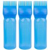 Framendino, 3 Pack Blue 6 Ounce Hair Dye Root Comb Applicator Bottle with Graduated Scale for Salon
