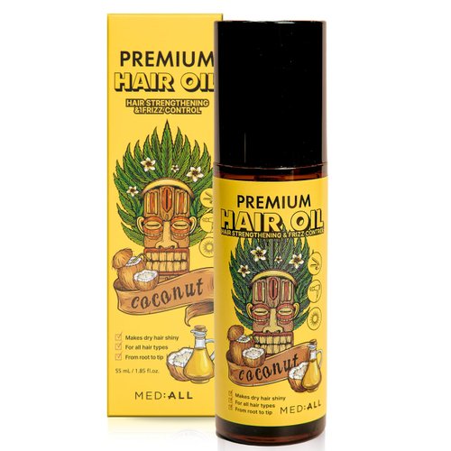 MEDIALL Premium K beauty Hair Oil | Coconut Oil Hair Serum for Frizzy and Damaged Hair | Argan Oil Hair Serum for Curly Hair 1.85 Fl oz