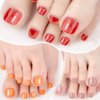 XEAOHESY 440 Pieces 20 Sheets Red Solid Color Toenail Polish Strips Toe Nail Wraps Self-Adhesive Gel Nail Strips Toe Nail Stickers Full Nail Wraps for Women with Nail File