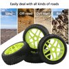 17mm Hub Wheel Rim Tires 1:8 Scale Off-Road RC Car Buggy Tyre Green Pack of 4