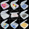 Bead Organizer Box, 30Pcs Small Clear Plastic Bead Storage Containers, 1 Craft Storage Box with Hinged Lid, 1 Sheet Label Sticker, Mini Storage Box for Jewelry Making Beading Crafts Screws Small Parts
