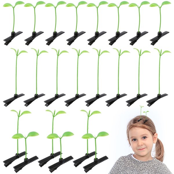 DOITOOL Bean Sprout Hair Clips 100 Pcs Green Plant Hair Clips Little Grass Hairpin Cute Grass Ornaments Plant Grass Hair Accessories Kids DIY for School Home Party