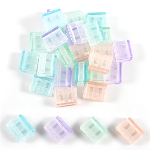 Colorful Push Binder Clips - Transparent Stackable 0.8" 20pcs Reusable Paper Clamps for Damage-Free Document Organization, Filing, and Storage