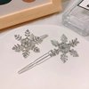 Snowflake Head Piece Rhinestone Hair Clips Bobby Pins for Women Girls Silver Crystal Hair Barrettes for Bride Wedding Bridal Hair Accessories 2pcs