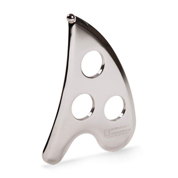 Myofascial Releaser The Original Tool with User Guidebook - Physical Therapy Tools for Self Myofascial Release and Pain Relief - Stainless Steel IAFM IASTM Gua Sha Fascia Scraping Blading