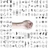 OohFaice Temporary Tattoos, Small Semi Permanent Fake Tattoo for Adult Women Teen Girl, Realistic, Long Lasting, Waterproof, 10 Sheets Tiny Stickers with Plant Based Ink, Black B