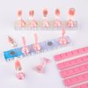 Difenni Nail Stand Acrylic Aurora Nail Display Stand Magnetic Nail Tips Practice Holder with 48 Pcs Reusable Adhesive Putty for DIY Painting Nails Stand Kit (Pink)