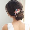 KuuGuu 6 PCS Flower Floral Hair Combs Bridal Wedding Hair Crystal Rhinestones Women Hair Side Combs Hair Accessories for Women