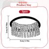 3 Pcs Rhinestone Ponytail Holder, Elastic Hair Tie, Sparkling Crystal Rhinestone, Rhinestone Hair Ties, Fancy Crystal Hair Ties, Headband Hair Accessories for Women Girls (Silver Style)