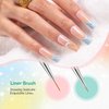 MelodySusie Nail Art Brushes Set,6pcs Professional Pen Nail Gel Brush,Nail Extension and Builder Brush,Liner Brush 2 Sizes,Gradient Fashion Design for Home DIY Salon Use