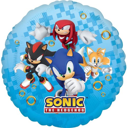 Anagram Sonic Birthday Party Supplies Video Gamers Controller Hedgehog Foil Balloon Bouquet Decorations 6pc