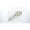 Generic Small clear crystal oval flower alligator hair clip for fine thin hair