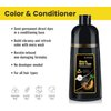 KINGMING Black Hair Dye Shampoo 3 in 1 for Gray Hair, Hair Color Shampoo for Women Men Grey Hair Coverage, Herbal Ingredients Champu Con Tinte Para Canas 500ml (Black).