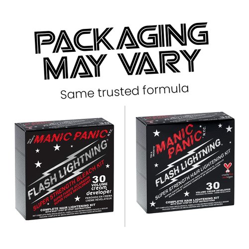 MANIC PANIC Flash Lightning Hair Bleach Kit - 30 Volume Developer + Bleach Powder Hair Lightener Lifting up to Five Levels - Vegan And Cruelty Free (2 pack)