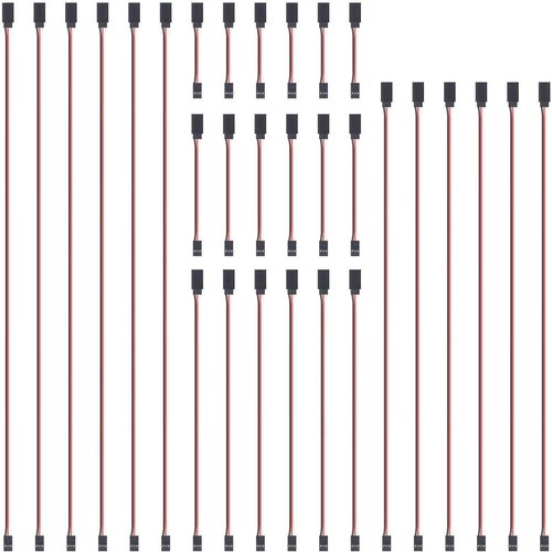 SUPULSE 30 Pieces Extension Cable Cord Male to Female Lead Wire Connectors for Servo Extension Connection Control Board Remote Control Parts 5 Sizes