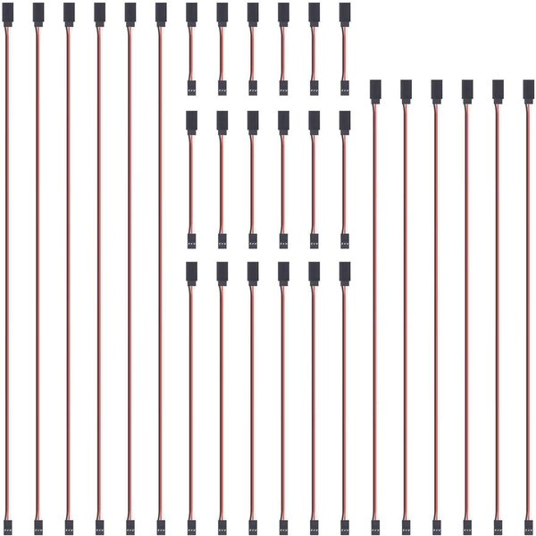 SUPULSE 30 Pieces Extension Cable Cord Male to Female Lead Wire Connectors for Servo Extension Connection Control Board Remote Control Parts 5 Sizes